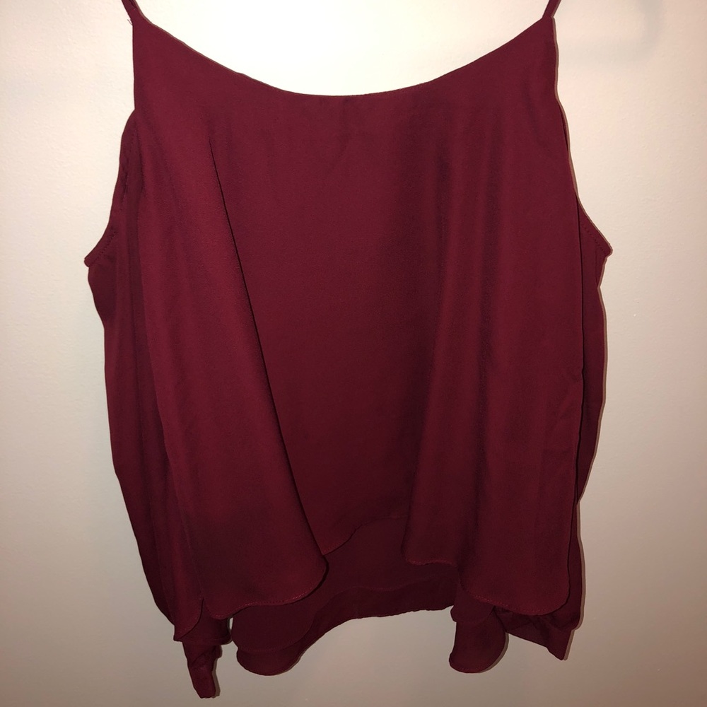 Maroon long sleeve blouse